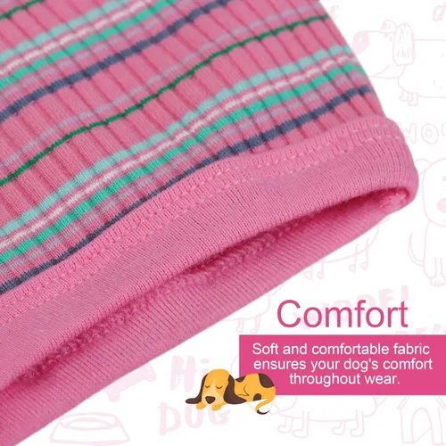 Miniatura 6 de Eleva la Comodidad y Moda de tu Mascota: Chaleco de Camisa para Perros de Algodón 100% Acanalado Premium para Razas Pequeñas como Chihuahuas, Rosa