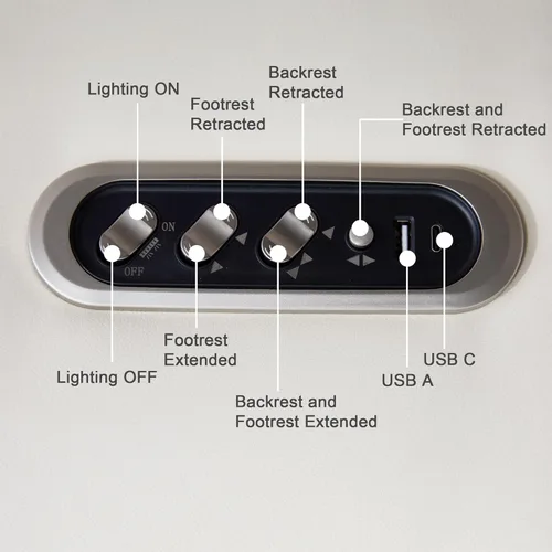 Miniatura 9 de Silla reclinable giratoria de doble motor para adultos con calor y masaje, mecedora eléctrica de pared para guardería, sala de estar con luces LED