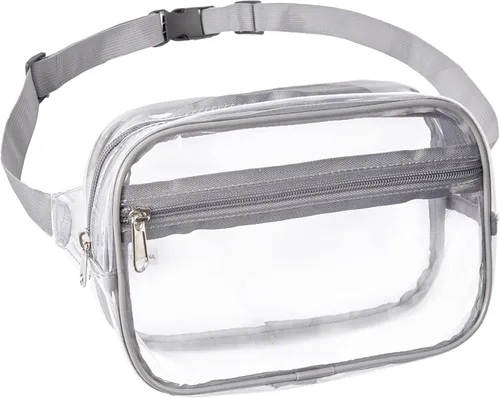 Miniatura 8 de Clearworld Riñonera transparente para mujeres y hombres, paquete de cintura aprobado por estadio con correa ajustable, bolsa de cinturón de moda