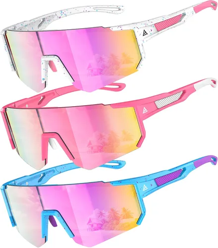 Miniatura 8 de Gafas de sol para niños jóvenes béisbol sóftbol gafas de sol para niñas niños de 4-14 años protección UV deportes niños paquete de 3