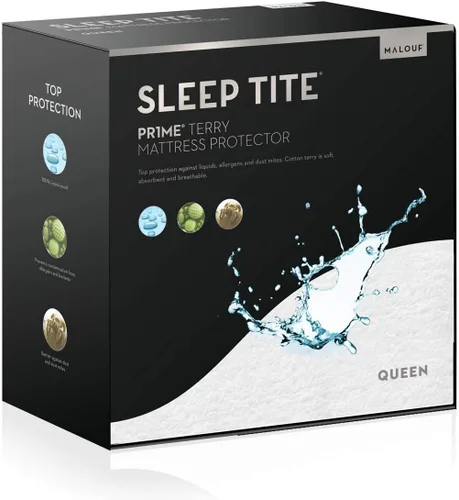 Miniatura 7 de Colchón protector Sleep Tite garantía de por malouf hipoalergénicos 100% impermeable , Algodón, Blanco, gemelo