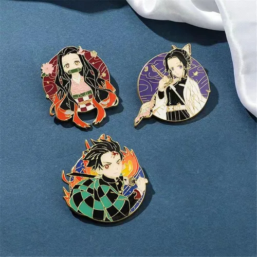 Miniatura 9 de Kimetsu No Yaiba Tanjiro - Broches de personajes de anime Nezuko Rengoku, regalos de cosplay para niños, niñas, adolescentes, mujeres y hombres
