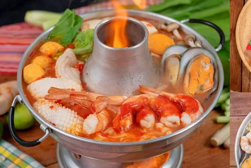 Miniatura 9 de Olla caliente tailandesa de aluminio Tom Yum Cuenco 22 Cm.