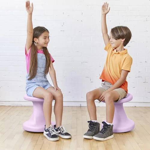 Miniatura 10 de ECR4Kids Taburete tambaleante Twist, altura del asiento 14 pulgadas, asientos activos, morado claro Púrpura claro