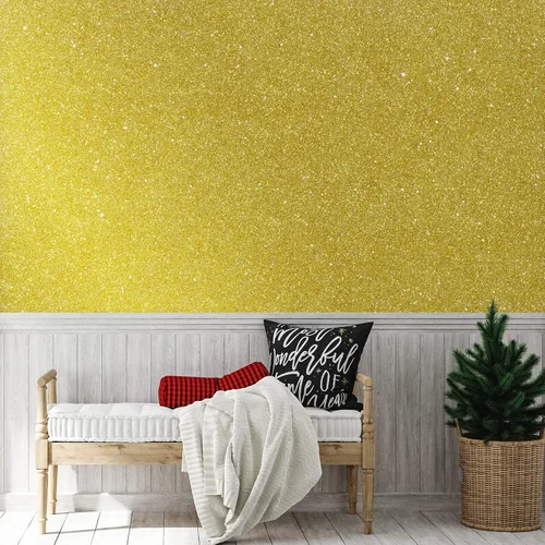Miniatura 2 de CHIHUT Papel adhesivo Gold Sparkle de 15.7 x 100 pulgadas, papel tapiz con purpurina dorada, autoadhesivo, extraíble, papel de pared dorado, papel