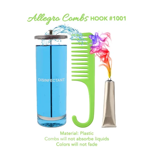 Miniatura 4 de Allegro Combs Peine de ducha con gancho para cabello rizado, para desenredar en húmedo o seco, 1 unidad, color verde