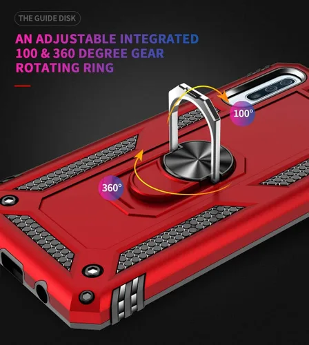 Miniatura 4 de Carcasa de grado militar para Samsung Galaxy A50, anillo giratorio de metal 360, soporte magnético para montaje en automóvil, resistente a prueba