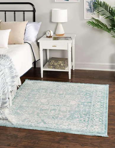 Miniatura 45 de Unique Loom Diseño tradicional clásico intrincado con detalles vintage envejecidos, alfombra de área, 3 pies 3 pulgadas x 5 pies 3 pulgadas, gris
