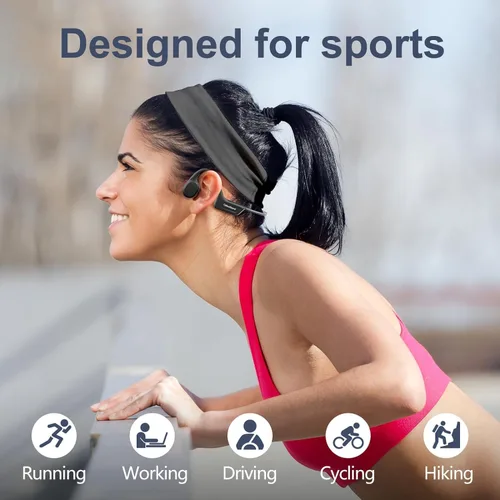 Miniatura 8 de Auriculares de conducción ósea Bluetooth, auriculares inalámbricos impermeables IPX7 mejorados, auriculares abiertos Bluetooth 5.3 con micrófono