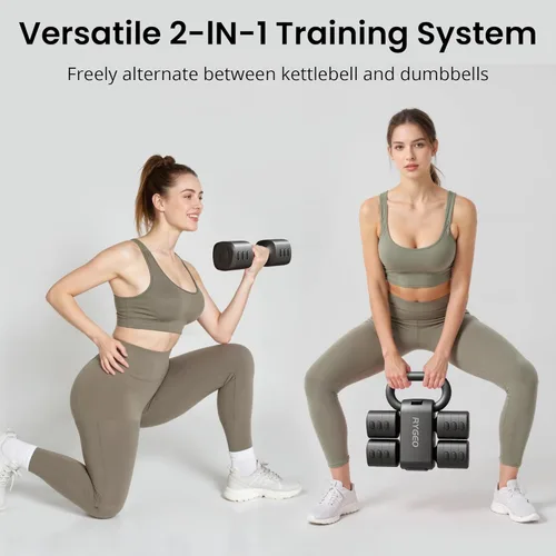 Miniatura 3 de Juego de mancuernas ajustables 2 en 1 para mujer, 4 niveles (2.2 libras a 12.1 libras), pesas de gimnasio en casa para mujeres en casa, mancuernas