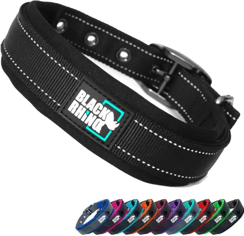 Miniatura 17 de Collares para perros Black Rhino para perros medianos - Collar de perro ajustable reflectante resistente con acolchado de neopreno ultra suave
