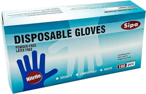 Miniatura 3 de SIPA Guantes desechables de nitrilo de 2.8 mil, paquete de 100, sin látex, seguridad sin polvo