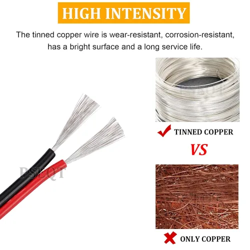 Miniatura 2 de PSEQT Cable de luces LED para barco marino, 100 pies/98.4 ft, 22 AWG, 2 pines, cable de extensión para 3528 5050 5630 tira de luz LED para pontón