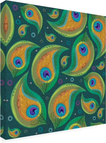 Miniatura 2 de Trademark Fine Art, 18x18 Pavos reales Patrón 3 por Holli Conger