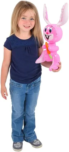 Miniatura 4 de ArtCreativity Conejito de Pascua inflable de 23 pulgadas con inflables de zanahoria, juego de 4 conejitos inflables, suministros de búsqueda