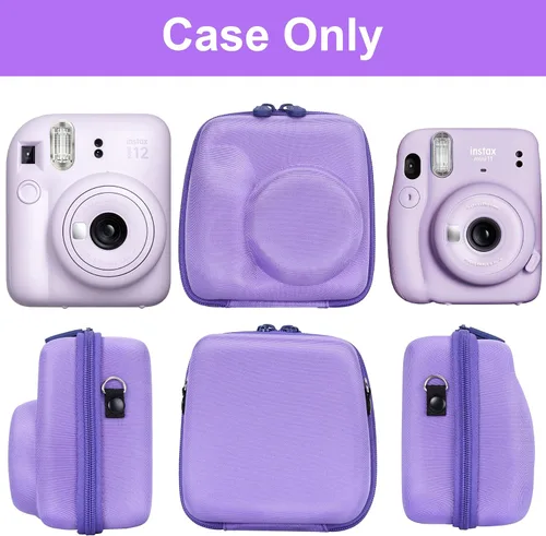 Miniatura 4 de Aenllosi Estuche de transporte rígido para cámara instantánea Fujifilm Instax Mini 12/11, color lila púrpura
