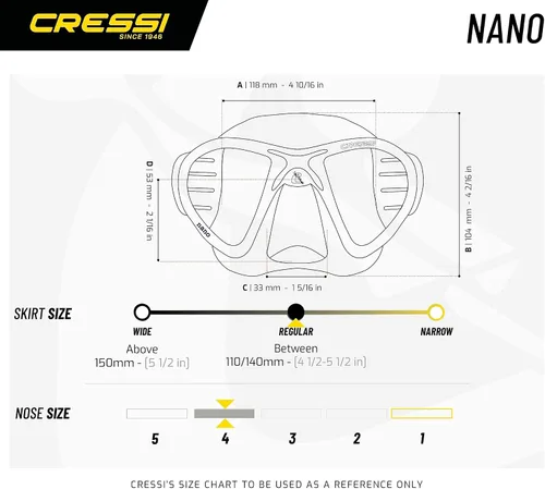 Miniatura 5 de Cressi Low Volume Adult Mask for Scuba, Freediving, Spearfishing Nano Made in Italy