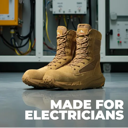 Miniatura 9 de NORTIV 8 Peakforce-Nano - Botas de trabajo para hombre con puntera compuesta de 8 pulgadas, con cremallera lateral ligera ASTM F2412-24 y ASTM Coyote