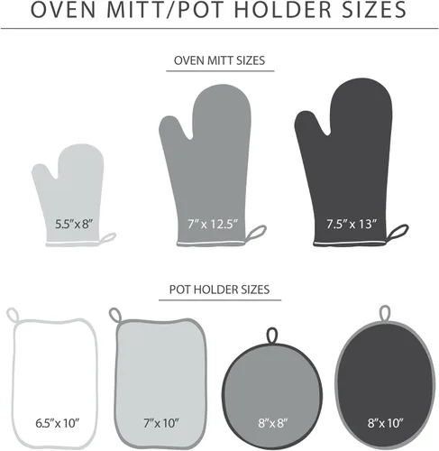 Miniatura 6 de KITCHENAID Juego de 2 guantes de horno de silicona suave acanalados, 7.5 x 13 pulgadas, color pistacho