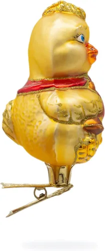 Miniatura 6 de BestPysanky Adorno navideño de cristal con clip de pollito para bebé