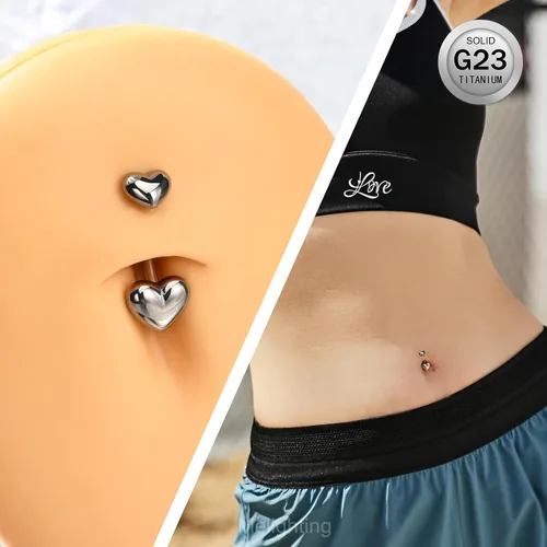 Miniatura 6 de Melighting Piercing para ombligo de titanio de 0.49 oz, con rosca interna, G23, piercing para el ombligo, piercing para el ombligo, piercing