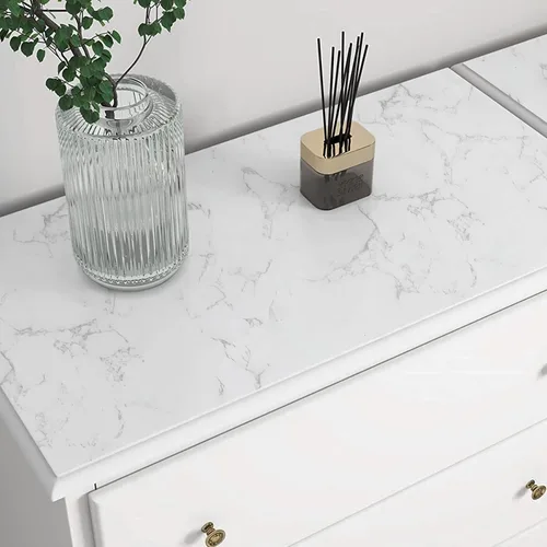 Miniatura 7 de Heroad Papel tapiz de contacto de mármol para despegar y pegar, papel tapiz de granito blanco y gris, papel tapiz autoadhesivo extraíble