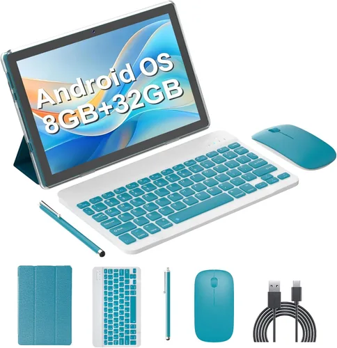 Miniatura 10 de Tableta Android 14 Tabletas 2 en 1 de 10 Pulgadas Tableta con Teclado, Ratón, Estuche, Lápiz Capacitivo, 10.1" Tab, 8GB+64GB, Soporte de Expansión