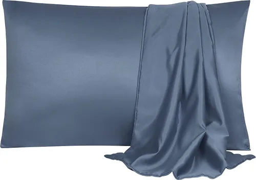 Miniatura 23 de uxcell Paquete de 2 fundas de almohada de satén de seda para cabello y piel, frescas, sedosas, suaves y transpirables, tamaño estándar de 20 x 26
