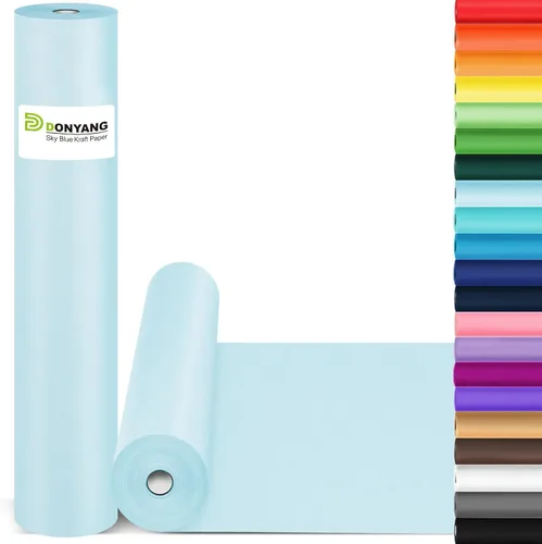 Miniatura 31 de Papel de regalo marrón, rollo de papel kraft, papel decorativo para manualidades de 15 x 450 pulgadas, papel de embalaje para suministros de envío