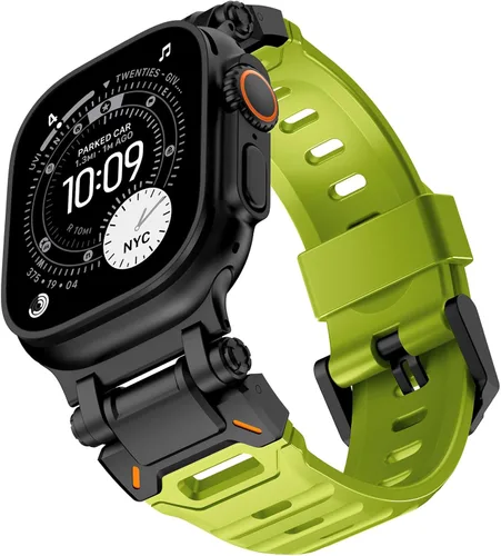 Miniatura 13 de KADES Correa deportiva resistente de TPU para Apple Watch Ultra 3/2/1 de 1.929 in, conectores metálicos para Apple Watch Series 11/10/SE3 de 1.81