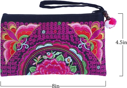 Miniatura 21 de Sabai Jai - Bolso de pulsera para teléfono inteligente - Carteras de embrague bordadas a mano Boho