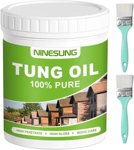 Aceite Pure Tung para acabado de madera con cepillo de madera, aceite de madera de alta calidad, sellador de madera impermeable para interiores y
