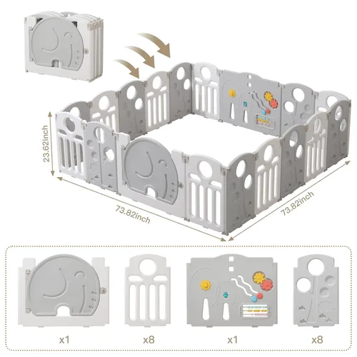Miniatura 5 de LulliSpace Corralito para bebés, para niños y niños pequeños, patio de juegos seguro, puertas de seguridad para interiores y exteriores, área Azul