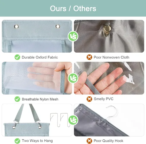 Miniatura 5 de DHSFKBE Organizador de Almacenamiento de Leggings - 2 PCS Organizador de Camisetas, Organizadores de Armario Colgantes y Almacenamiento con 16 Gris