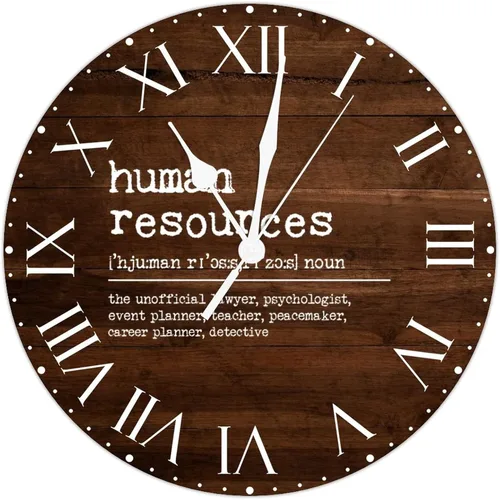 ArogGeld Definición de recursos humanos, reloj de PVC, frases motivacionales, sin marco, números romanos, significado de 12 pulgadas, silencioso,