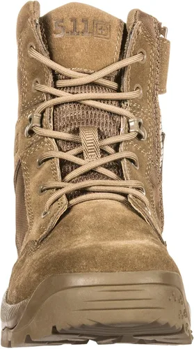 Miniatura 2 de 5.11 Botas tácticas de 6 pulgadas para hombre, ATAC 2.0 con cremallera lateral, botas de trabajo de senderismo marrones, coyote oscuro