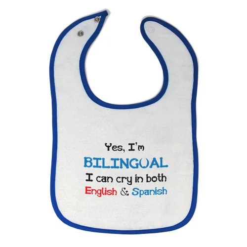 Miniatura 7 de Baberos para niños pequeños y bebés, divertidos Yes I'm Bilingual Can Cry in English & Spanish Baby Cotton Baby Items for Baby Girl & Boy White