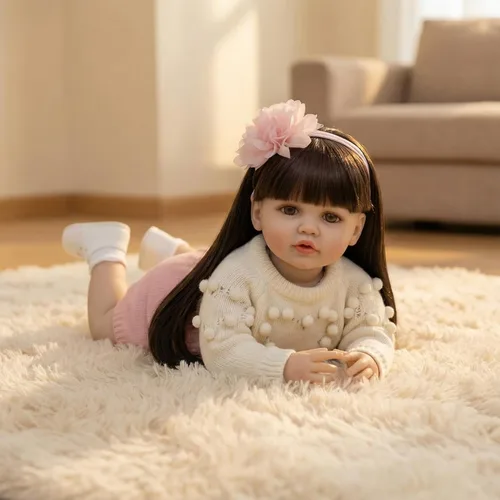 Miniatura 5 de Angelbaby Muñecas Reborn de aspecto real de 26 pulgadas, muñeca de bebé realista de silicona suave con peso para niña recién nacida, adorable niña
