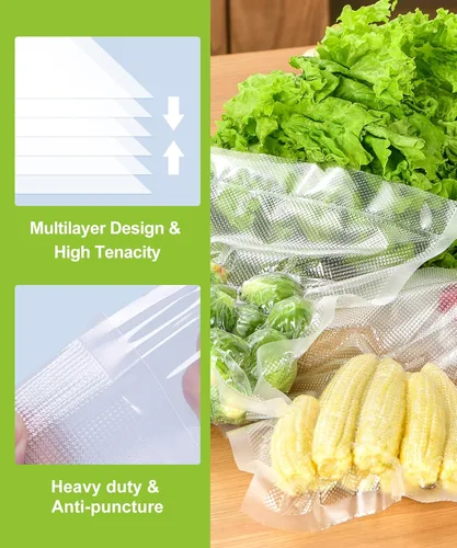 Miniatura 5 de Bonsenkitchen [2025 Actualizado] 6 Rollos 20,32 cm x 4,88 m de Bolsas Selladoras al Vacío para Alimentos con Caja de Color, Fáciles de Almacenar