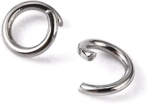 Miniatura 22 de HDSupplies 100 piezas - 4mm de argollas de acero inoxidable 304 de tono negro - Calibre 22 (espesor de 0.6mm)