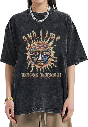 Miniatura 2 de Camisetas de gran tamaño con estampado de letras con estampado de sol, vintage, moderna, estética, para mujer