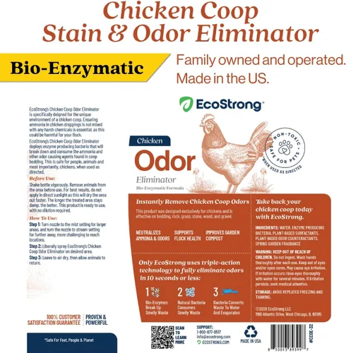 Miniatura 8 de Eco Strong Coop Refresher - Eliminador de olores de gallinero para pollos (32 onzas)