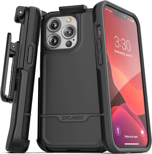 Miniatura 10 de ENCASED Funda para cinturón con clip para iPhone 11 (2019 Rebel Armor) Funda protectora resistente de cuerpo completo con soporte (Negro)