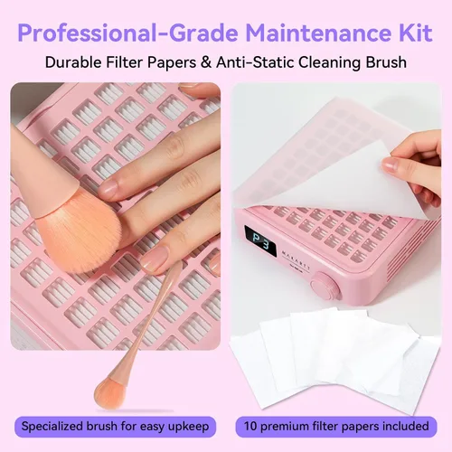 Miniatura 9 de Makartt - Colector de polvo de uñas profesional – Potente máquina de succión silenciosa para uñas acrílicas. Adecuado para manicura y pedicura