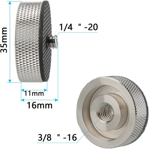 Miniatura 2 de CAMVATE Adaptador hembra de 3/8"-16 a 1/4"-20 macho para trípode y cámara