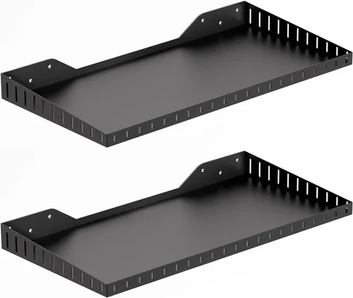 Paquete de 2 estantes de pared de garaje, estantes de garaje resistentes de 1 x 2 pies, estantes de almacenamiento montados en la pared para