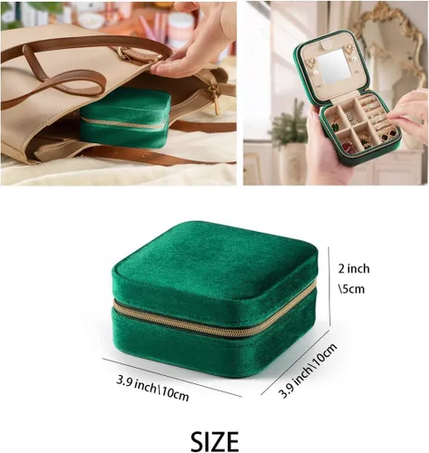 Miniatura 3 de Joyeros para mujer, joyero de viaje, organizador de viaje de joyería, pequeño joyero para mujer, estuche de viaje de joyería, organizador de aretes