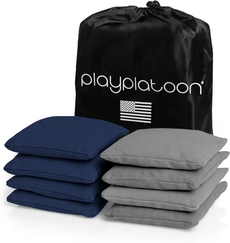 Miniatura 11 de Play Platoon Bolsas de Cornhole Resistentes a la Intemperie - Juego de 8 Bolsas de Frijoles Reglamentarias para Lanzar - Tamaño y Peso Profesional