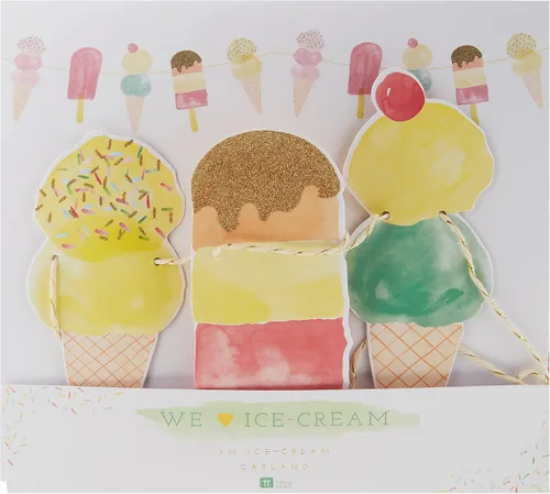 Talking Tables Guirnalda de decoraciones de fiesta de helado | Ideal para decoración de verano y fiesta de cumpleaños | 3M
