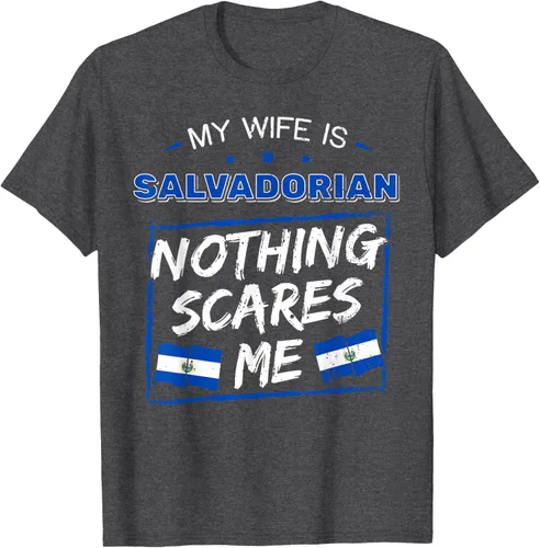 Miniatura 44 de Camiseta con la bandera de raíces salvadoreñas de El Salvador My Wife Is Salvadoran Roots, Negro